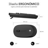 Miniatura 4 de TECLADO + RATON INALAMBRICO SLIM 2.4 SUBBLIM