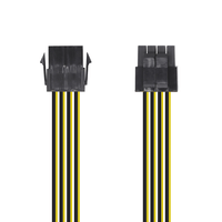 Miniatura 1 de Aisens A131-0419 Cable Alimentación 8pin hembra a 4+4pin macho 0.3m negro amarillo