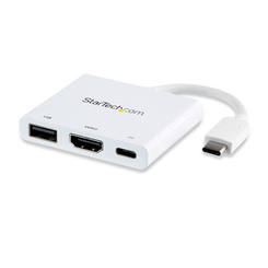 USB TYPE-C TO HDMI ADAPTER PD & USB PORT -USB-C 4K - WHI TE