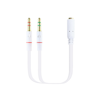 Miniatura 1 de CABLE AUDIO NANO CABLE JACK3.5/H - 2*JACK3.5/M 20CM BLANCO