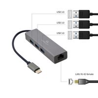 Miniatura 3 de ADAPTADOR DE RED GEMBIRD USB-C GIGABIT CON CONCENTRADOR USB 3.1 DE 3 PUERTOS