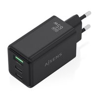Miniatura 3 de AISENS Cargador GaN 65W  2xUSB C PD3 0 QC4 0  1xUSB A QC3 0  Negro
