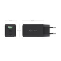 Miniatura 5 de AISENS Cargador GaN 65W  2xUSB C PD3 0 QC4 0  1xUSB A QC3 0  Negro