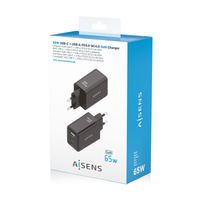 Miniatura 8 de AISENS Cargador GaN 65W  2xUSB C PD3 0 QC4 0  1xUSB A QC3 0  Negro