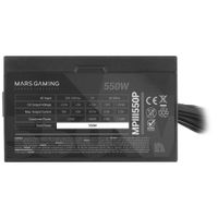 Miniatura 6 de Fuente Alimentación 550W MARS GAMING  MPIII550P, Fuente Alimentación PC ATX 550W, 5 Años de Garantía, 85% Eficiencia, Sistema Digital APFC, Ventilador