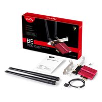 Miniatura 7 de Cudy Adaptador de Red PCIe Tribanda WiFi 7 BE9300 - Bluetooth 5.4 - Disipador Termico - Color Negro/Rojo