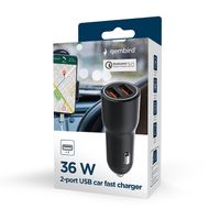 Miniatura 9 de CARGADOR RAPIDO PARA COCHE GEMBIRD CON 2 PUERTOS USB, QC3.0, 36 W, NEGRO