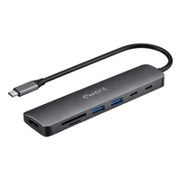 Miniatura 1 de HUB EWENT EW1152 USB-C 7 EN 1 HDMI 4K/USB-C/2USB-A/LECTOR TARJETAS SD Y MIROSD