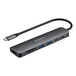 HUB EWENT EW1152 USB-C 7 EN 1 HDMI 4K/USB-C/2USB-A/LECTOR TARJETAS SD Y MIROSD