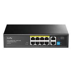 Cudy GS1010P Switch Gigabit PoE+ de 8 Puertos con 2 Puertos de Enlace Ascendente Gigabit