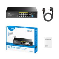 Miniatura 3 de Cudy GS1010P Switch Gigabit PoE+ de 8 Puertos con 2 Puertos de Enlace Ascendente Gigabit