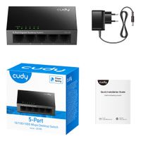 Miniatura 5 de SWITCH 5 PUERTOS 10/100/1000 CUDY GS105 NEGRO