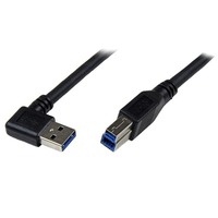 Miniatura 1 de 1m Black USB 3 Cable Right Angle A to B