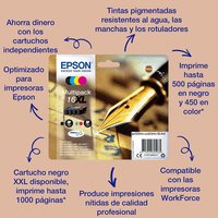 Miniatura 1 de CARTUCHO EPSON NEGRO 16XL C13T16314022