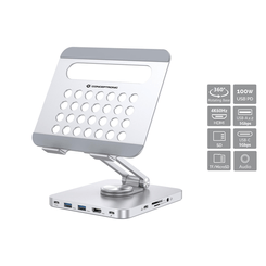 DOCKING USB-C SOPORTE CONCEPTRONIC 1xHDMI4K 2xUSB-A 3.0 1xUSB-C 1xUSB-C PD100W 1x3,5MM 1xSD/SDMICRO