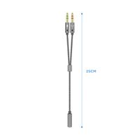 Miniatura 3 de AISENS - CABLE ADAPTADOR AUDIO JACK 3.5 4PINES/H-2XJACK 3.5 3PINES/M,