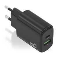 Miniatura 1 de CARGADOR AISENS GAN 20W, 1XUSB-C PD3.0, 1XUSB-A QC3.0, NEGRO