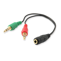 Miniatura 1 de Ewent CABLE AUDIO JACK 3,5/H-2 JACK 3,5/M - 0,15mt