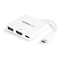 Miniatura 1 de USB TYPE-C TO HDMI ADAPTER PD & USB PORT -USB-C 4K - WHI TE
