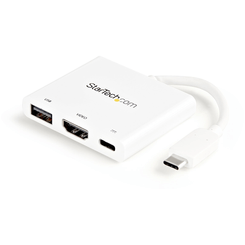 USB TYPE-C TO HDMI ADAPTER PD & USB PORT -USB-C 4K - WHI TE