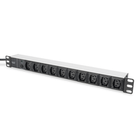 Miniatura 1 de 1U Aluminum PDU  19  10x IEC C13  10A  2500W  250VAC 50/60Hz  overl-prot.,1xC14