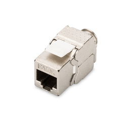 Cat 5e Keystone Jack  shielded RJ45 to LSA  tool free connection  incl. cable tie Silver