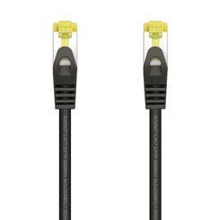 AISENS Cable De Red Latiguillo RJ45 LSZH Cat.7 600 MHz S/FTP PIMF AWG26, Negro, 0.5 m