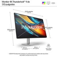 Miniatura 10 de HP Monitor 4K HP serie 7 Pro de 31,5 pulgadas Thunderbolt 4 - 732pk   31.5" LCD IPS Black 4K Ultra HD HDMI
