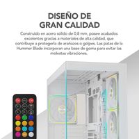Miniatura 25 de Caja NOX Hummer HUMMER BLADE, Torre ATX, ARGB, Ultra Airflow, Blanco RGB Blanco, Transparente