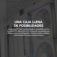 Miniatura 27 de Caja NOX Hummer HUMMER BLADE, Torre ATX, ARGB, Ultra Airflow, Blanco RGB Blanco, Transparente
