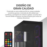 Miniatura 28 de Caja NOX Hummer HUMMER BLADE, Torre ATX, ARGB, Ultra Airflow, Negro RGB Negro, Transparente