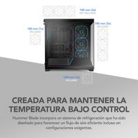 Miniatura 29 de Caja NOX Hummer HUMMER BLADE, Torre ATX, ARGB, Ultra Airflow, Negro RGB Negro, Transparente