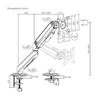 Miniatura 8 de AISENS Soporte de Mesa Eco Contrapeso Giratorio e Inclinable para Monitor TV 9KG  3 Pivotes  1 Brazo  de 17  32   Negro