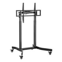 Miniatura 2 de AISENS Soporte de suelo motorizado pro con ruedas para monitor TV 120kg de 55 100  Negro