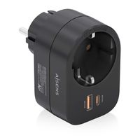Miniatura 2 de REGLETA PARED AISENS 1 TOMA USB-C 20W PD3.0 USB-A 20W QC3.0 NEGRO