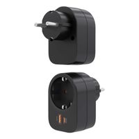 Miniatura 4 de REGLETA PARED AISENS 1 TOMA USB-C 20W PD3.0 USB-A 20W QC3.0 NEGRO