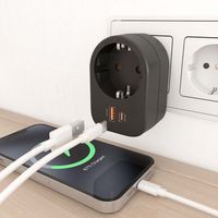 Miniatura 7 de REGLETA PARED AISENS 1 TOMA USB-C 20W PD3.0 USB-A 20W QC3.0 NEGRO