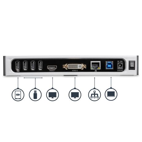 DUAL MONITOR DOCKING STATION HDMI AND DVI / VGA - USB 3 .0 - Imagen 5 de 9 DUAL MONITOR DOCKING STATION HDMI AND DVI / VGA - USB 3 .0 - Imagen 5 de 9