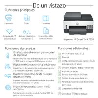 Miniatura 6 de HP Smart Tank Multifunción A4Thermal Inkjet Dúplex Smart Tank 7305 Inalámbrico All-in-One Color Impresora, Impresión a doble cara; Copiadora y escáner