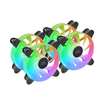 Miniatura 1 de KIT 4xVENTILADOR INTERNO ARGB MARS GAMING MF4A 120mm SIN MARCO RODAMIENTO FDB NEGRO