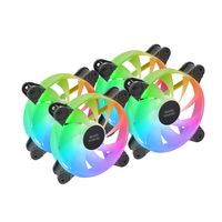 Miniatura 2 de KIT 4xVENTILADOR INTERNO ARGB MARS GAMING MF4A 120mm SIN MARCO RODAMIENTO FDB NEGRO
