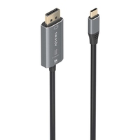 Miniatura 1 de AISENS Cable Conversor Aluminio Bidireccional USB C A DisplayPort 8K 60Hz  USB C M DP M  Negro  1 8m
