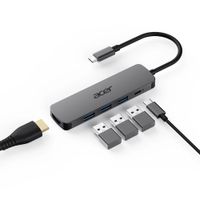 Miniatura 3 de DOCKING USB-C ACER 5 EN 1 1xHDMI 4K 3xUSB-A 3.2 1xUSB-C PD 100W PLATA