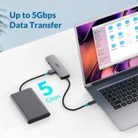 Miniatura 5 de DOCKING USB-C ACER 5 EN 1 1xHDMI 4K 3xUSB-A 3.2 1xUSB-C PD 100W PLATA