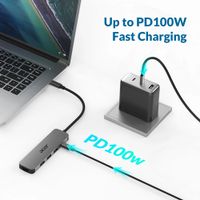 Miniatura 6 de DOCKING USB-C ACER 5 EN 1 1xHDMI 4K 3xUSB-A 3.2 1xUSB-C PD 100W PLATA