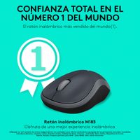 Miniatura 4 de RATON LOGITECH INALAMBRICO NANO M185 NEGRO/GRIS