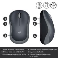Miniatura 6 de RATON LOGITECH INALAMBRICO NANO M185 NEGRO/GRIS