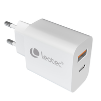 Miniatura 1 de LEOTEC CARGADOR 20W 1 USB C PD+1 USB A blanco(compatible con Apple y Samsung)