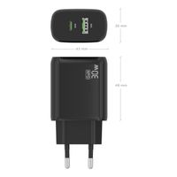 Miniatura 5 de CARGADOR AISENS GAN 30W, 1XUSB-C PD3.0 QC4.0, 1XUSB-A QC3.0, NEGRO