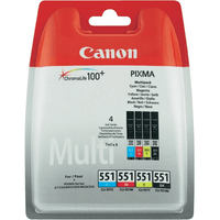 Miniatura 1 de PACK CARTUCHOS CANON CYAN/MAGENTA/AMARILLO/NEGRO CLI-551
